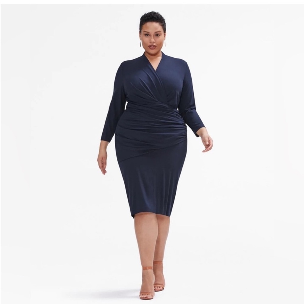 MM Lafleur Navy Long Sleeve Dress